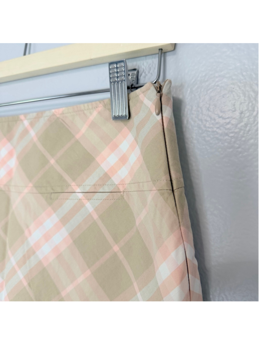 Burberry London Tan Pink Nova Check Plaid A-Line Skirt Women's Size 8 Heritage - Picture 5 of 9